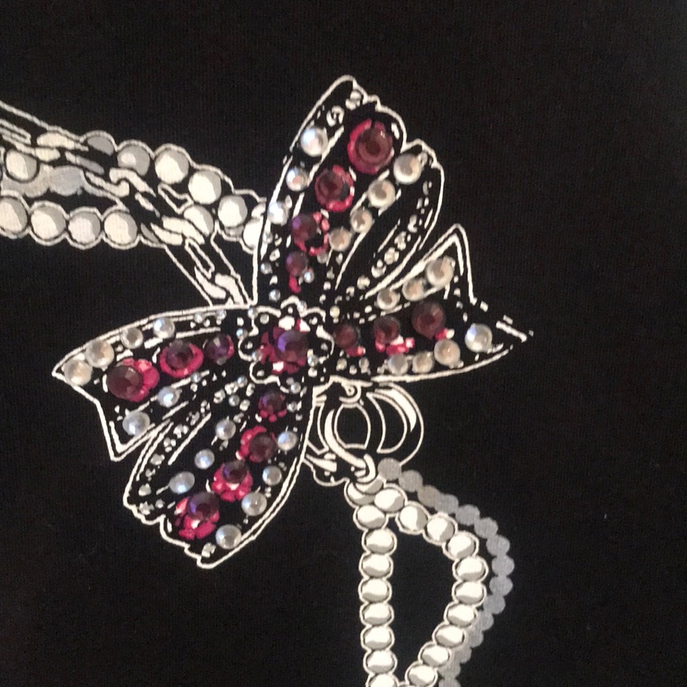 BHWM BLACK EMBELLISHED PRINT TOP - Picture 2 of 5